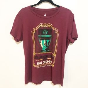 Disney Burgundy T-Shirt Hollywood Tower Sz XXL